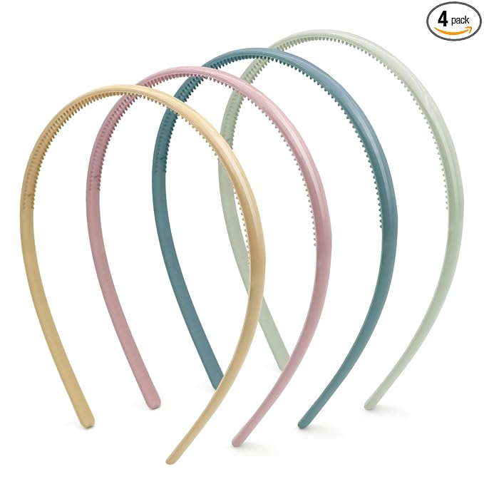 forenee Headbands for Women - Plastic Thin Skinny Headbands - Plain Headband for Girls DIY - Hair Bands Teeth Comb Headband Halloween Comb - Multicolor