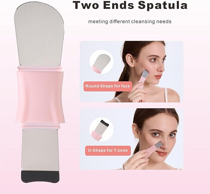 Silicone Face Scrubber Blackhead Remover Tool,Mask Applicator for Nourishing, Pore Deep Cleaning & Exfoliator -No-Slip Long Handle, Gentle Face Massage,Daily Skin Care Tool for Women & Men (Pink)