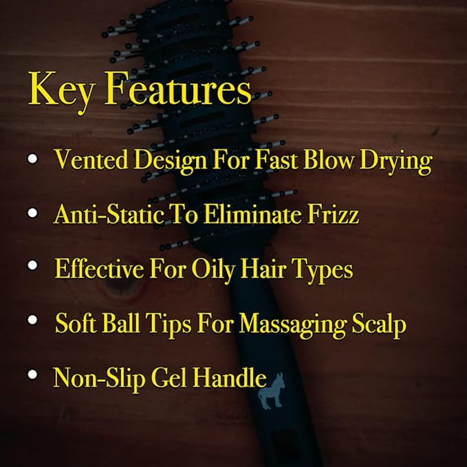 Pete & Pedro Ball Tipped 10 Row Vented Hair Brush For Men & Women | Great For Airflow To Blow Dry, Style & Detangle All Hair Types | Anti-Static, Soft Bristles, Fast Drying | As Seen on Shark Tank