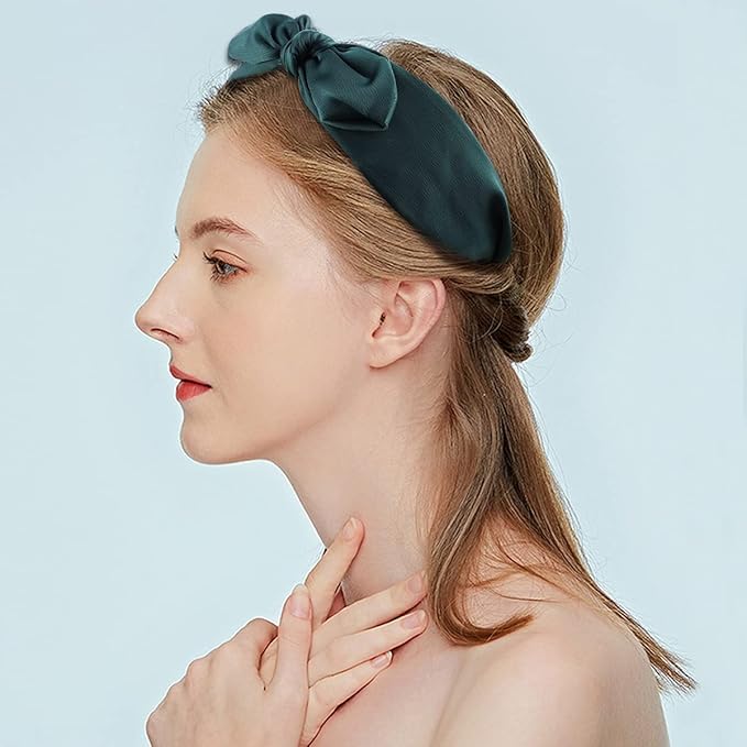 Jaciya 6pcs Knotted Bow Headbands for Women Turban Wide Headbands for Women Top Knot Hair Bands Diademas para Mujer