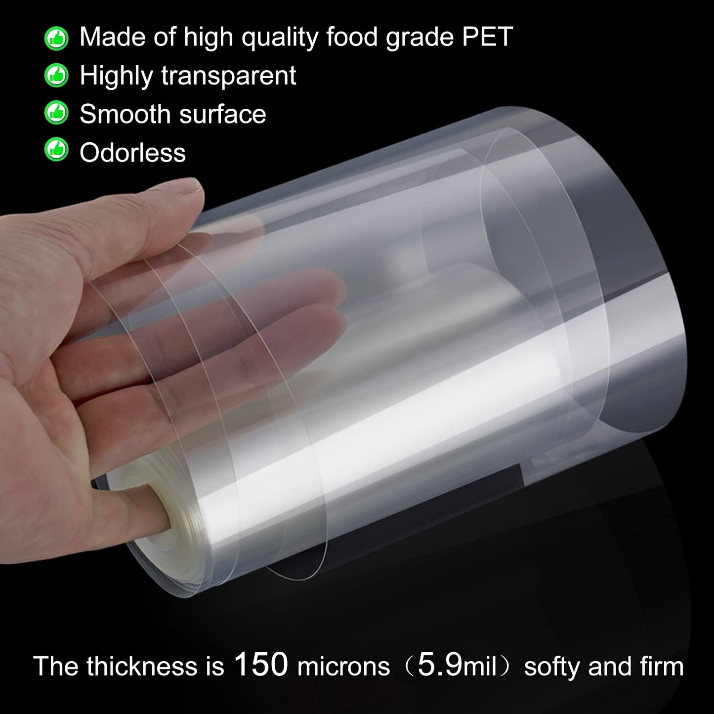 Cake Collars 8 x 394inch (5.9 mil thick) Transparent Acetate Sheets Rolls for Baking Surrounding Edge Decorating