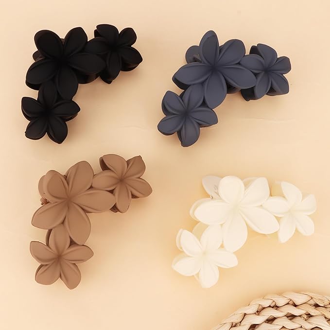 Hawaiian Flower Hair Clips Large Matte Hair Claw for Women Non-Slip Strong Hold Clips for Thick Hair, Hair Accessories for Women