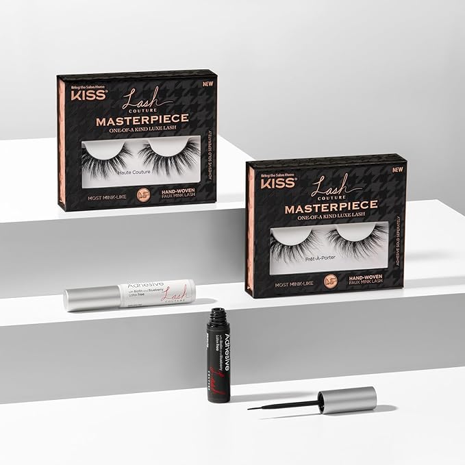 KISS Lash Couture, Lash_Glue, Super Strong Strip Adhesive, Black, Includes Lash Adhesive, Long Lasting Wear, Can Be Used with Strip Lashes and Clusters (Pack of 2)