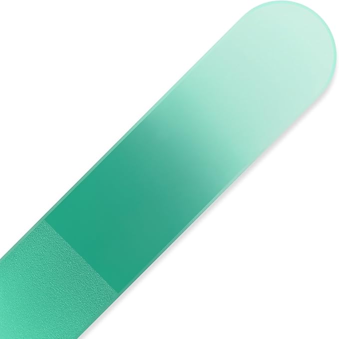 Mont Bleu Rainbow Crystal Nail File in Black Pouch - Large/Professional Size - Czech Tempered Glass - Handmade in Bohemia (Czech Republic)