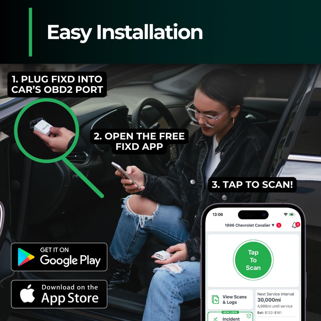 FIXD Bluetooth OBD2 Scanner for iPhone & Android - Diagnostic Scan Tool for Repairs and Car Buying - Check Engine Code Reader & Enhanced Codes - (2 Pack w/Free 14-Day FIXD Premium Bundle)