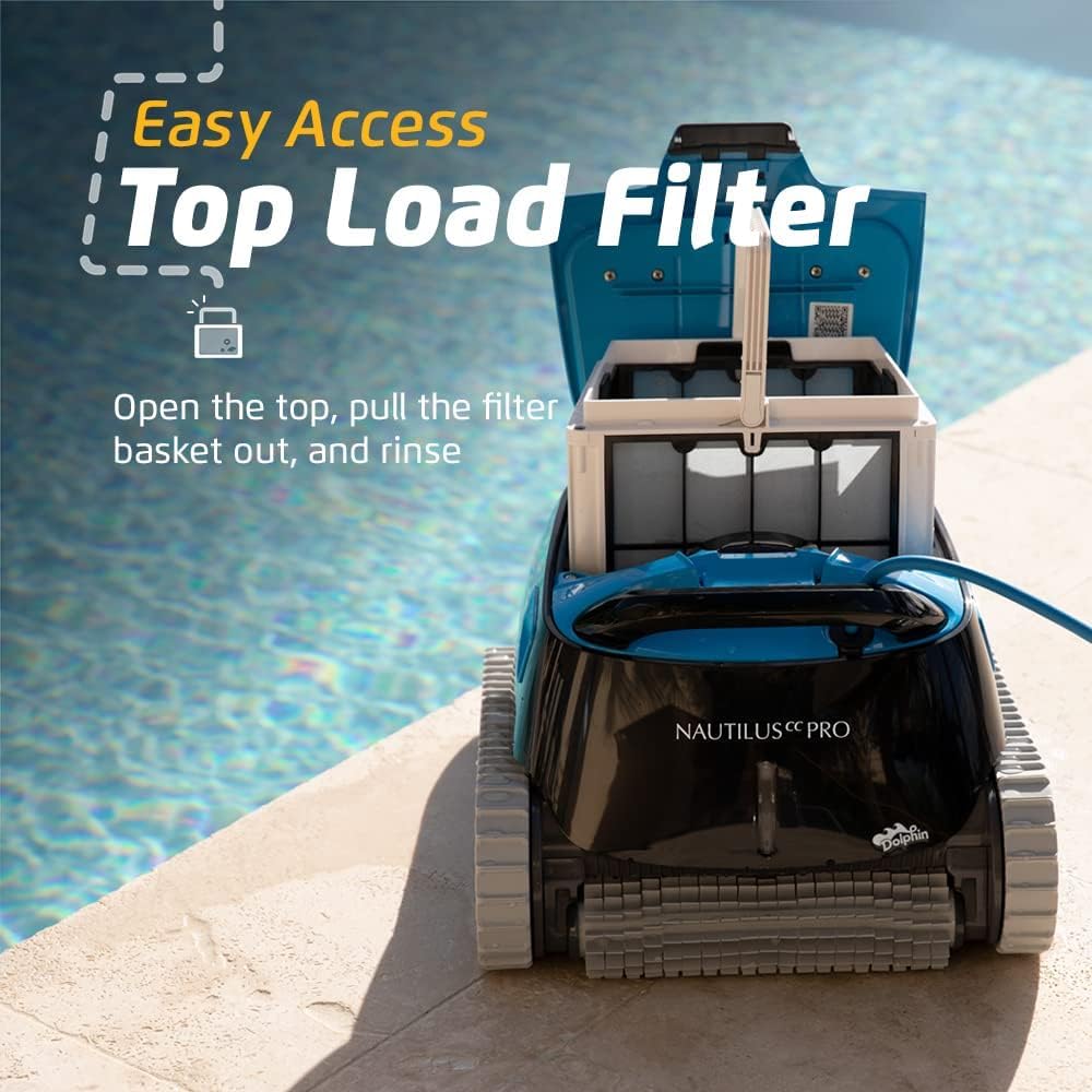 Dolphin Nautilus CC Pro Wi-Fi Automatic Robotic Pool Vacuum Cleaner, Wall Climbing, Waterline Scrubber Brush, Ideal for In-Ground Pools up to 50 FT in Length