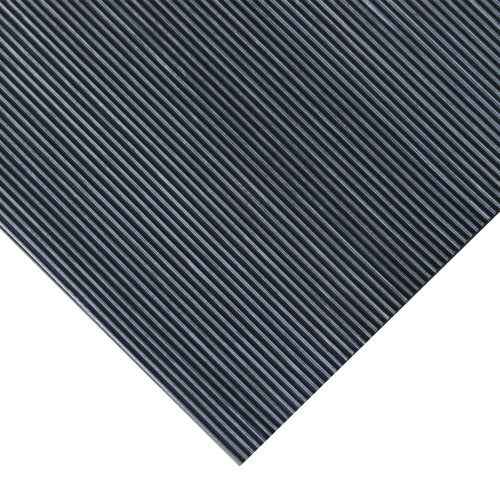 Rubber-Cal 03_167_W_FR_04 Fine Rib Corrugated Rubber Floor Mats, 3ft x 4ft Runners, Black