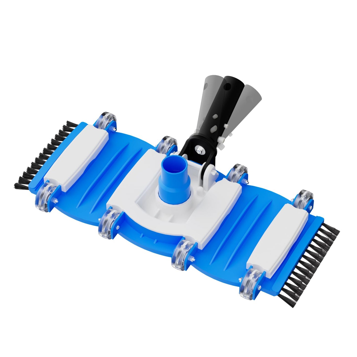 2026 TidyMister Pool Vacuum Head with Swivel Handle - 16in Eazy-to-Use Daily Cleaning Vacuum Head with Side Brushes and Wheels and Hose Connect for 1-1/4in or 1-1/2in for Inground & Above Ground Pools