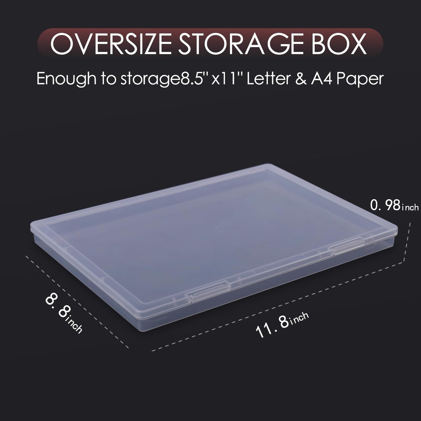 FAAYUCK 6 Pack Photo Storage Box, Fits 8" x 10" Photo, Large Plastic Scrapbook Paper Storage with Snap-Tight Latch, Photo Organizer for Protecting Photos, Crafts, Scrapbooks, Office Supplies, A4 Files