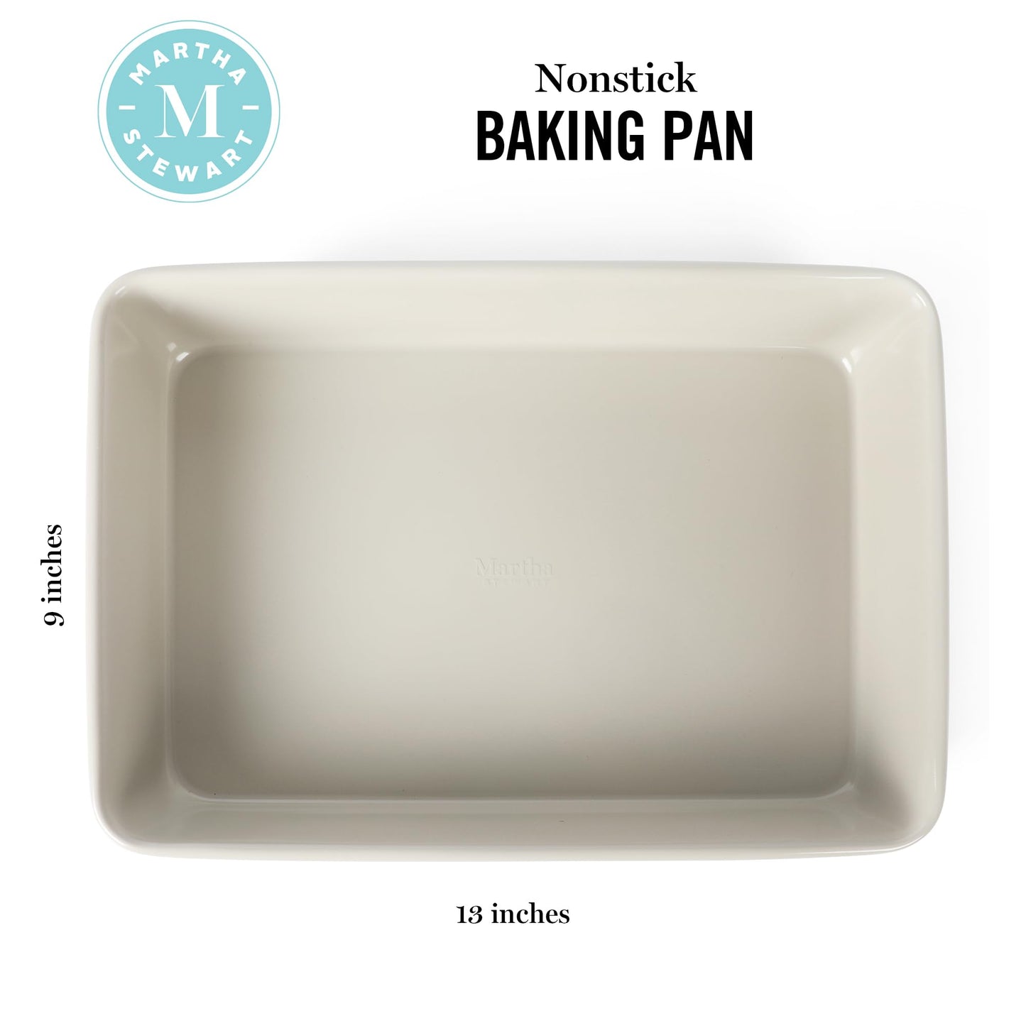 Martha Stewart Gallen 13 x 9 Inch Rectangular Nonstick Carbon Steel Cake/Baking Pan- Cool Grey