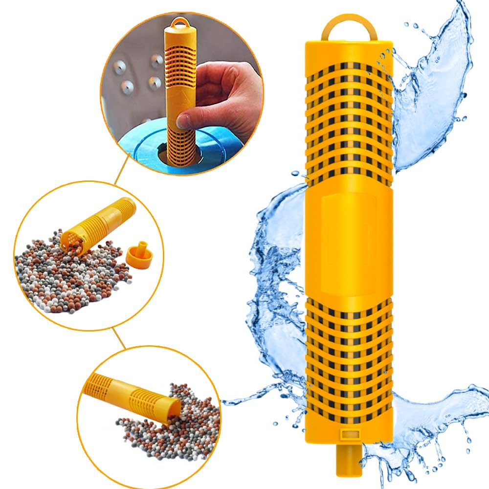 Joepoe SPA Mineral Stick, Hot Tub Stick with 4 Months Lifetime Universal for Hot Tub & Pool, Spa Mineral Cartridge Keeps Water Crystal Clear (Yellow,2-Pack)
