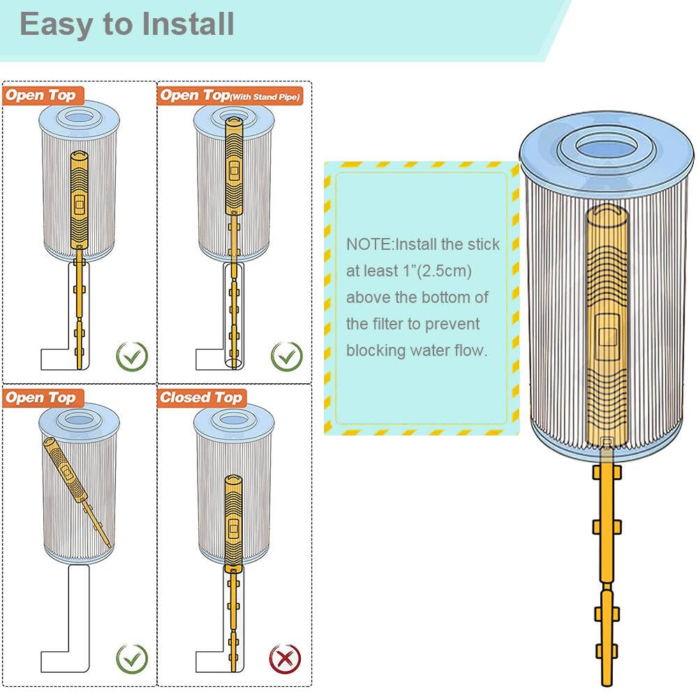 OBMAO Spa Mineral Sticks, Hot Tub Mineral Stick, Spa Mineral Sticks for Hot Tub with 4 Months Lifetime Universal for Pool&Hot Tub to Keep Water Clear(Yellow,2PCS)