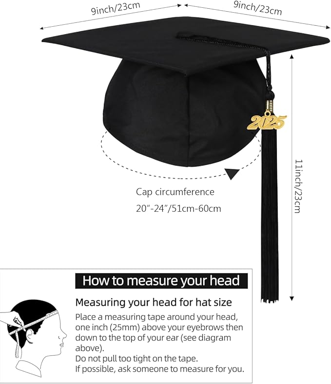 Newrara Graduation Unisex Matte Adult Graduation Cap with Tassel