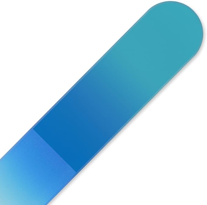 Mont Bleu Rainbow Crystal Nail File in Black Pouch - Small/Purse Size - Czech Tempered Glass - Handmade in Bohemia (Czech Republic)