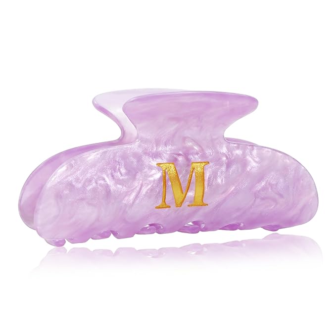 Teen Girl Gifts Trendy Stuff - Purple Initial Cute Hair Clips, Letter Hair Claw Clips, Glitter Claw Clips Durable Hair Clips, Birthday Gifts for Teens Daughter Sister Christmas Gifts