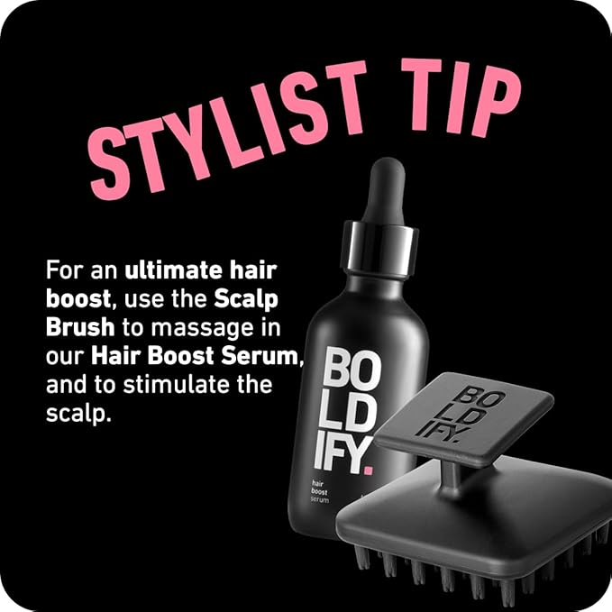 Boldify Scalp Scrubber - Hair Massager Shampoo Brush for Healthy Roots - Silicone Scrubber for Hair Growth and Dandruff Removal - Waterproof Exfoliator