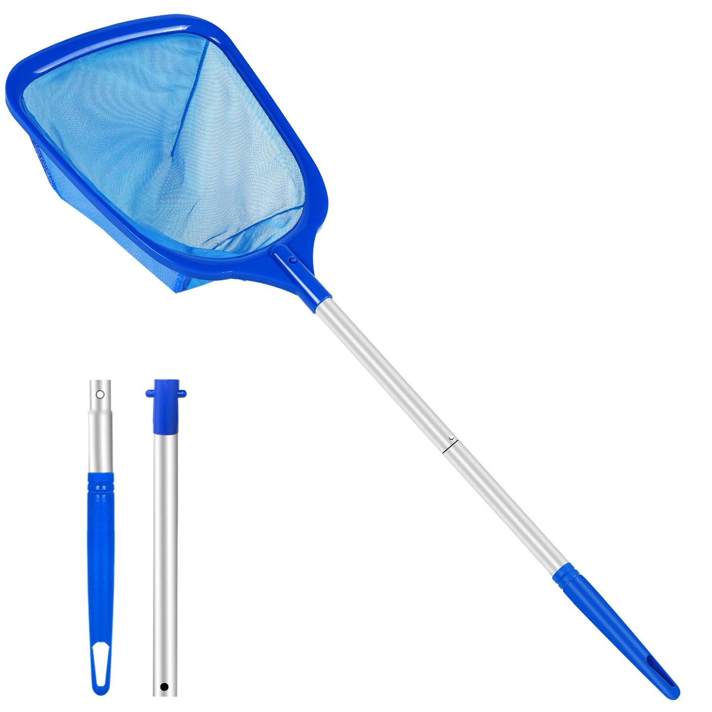 Hot Tub Pool Skimmer Net, Pond Net With 13'' Aluminum Pole, Deep Ultra Fine Mesh for Hot Tubs/Spas/fountain/Small Pools, Durable Aluminum Handle Leaf & Debris Cleaner for Above ground Inground Pool