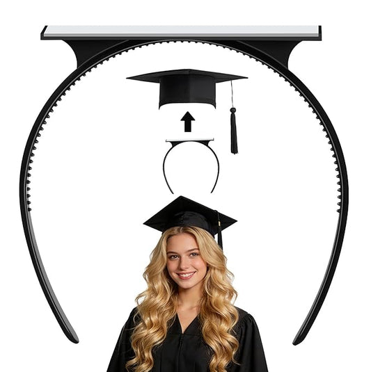 Graduation Cap Headband Insert, Grad Cap Headband Holder - Secures Your Graduation Caps & Keeps Hairstyle, Hat Accessories for Graduates, Students, Women
