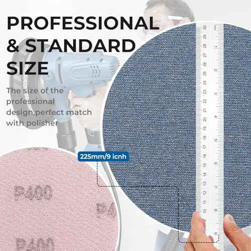 9 Inch Premium Ceramic Mesh Sanding Disc (Grit 60/80/120/180/240), Hook and Loop Mesh Disc 25 Pack Dust-Free Drywall Sandpaper Discs for Random Orbital Sander