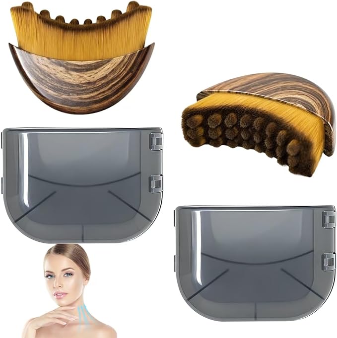 2pcs Lymphatic Contour Face Brush,Lymphatic Brushes， Upgrade Lymphatic Drainage Brush,face Sculpting Brush， Dual-Action Face & Body Massager for Jawline Sculpting & Puffiness Reduction