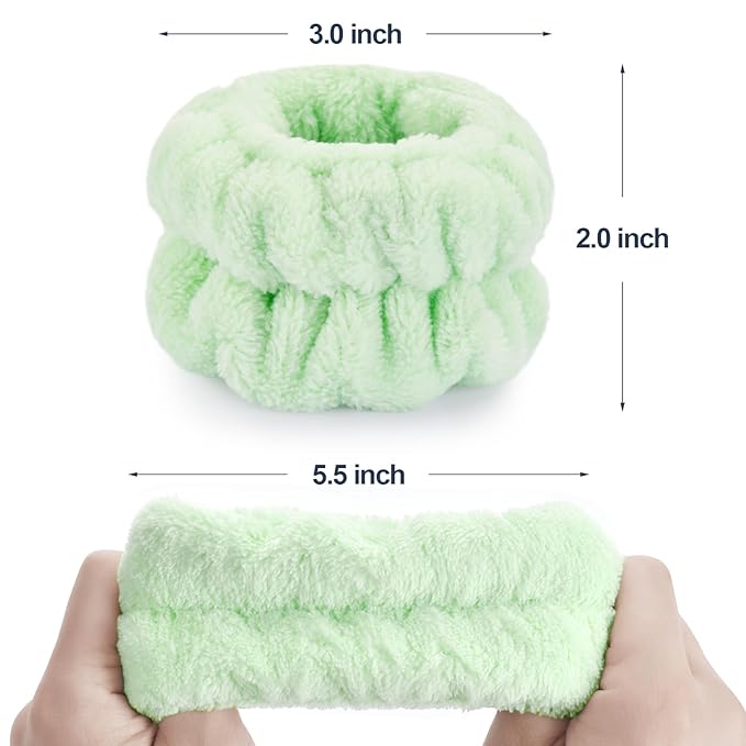 2 Pcs Wrist Bands for Washing Face, Microfiber Wrist Towels for Washing Face, Spa Wristbands for Washing Face, Face Wash Wristbands, Arm Bands for Washing Face for Woman and Children