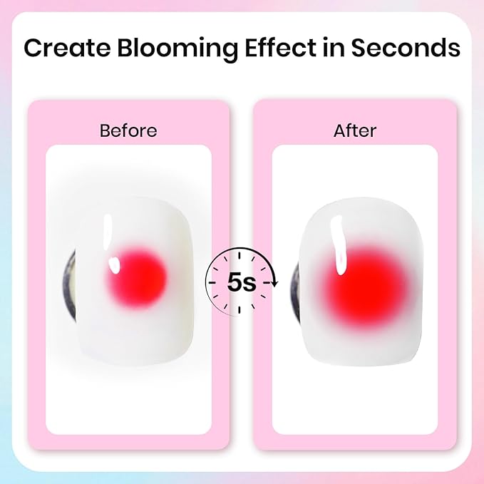 Beetles Blooming Gel Nail Polish 15ml, Clear Blooming Gel for Marble, Flower & Aura Nail Art, Soak Off UV LED Nail Design for DIY & Salon Use