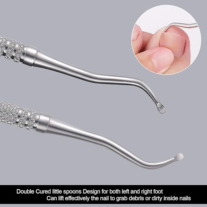 2PCS Ingrown Toenail File and Lifter with Storage Case,YINYIN100% Stainless Steel ingrown toenail Tool,Double Sided Professional Grade Nail Cleaner Tool