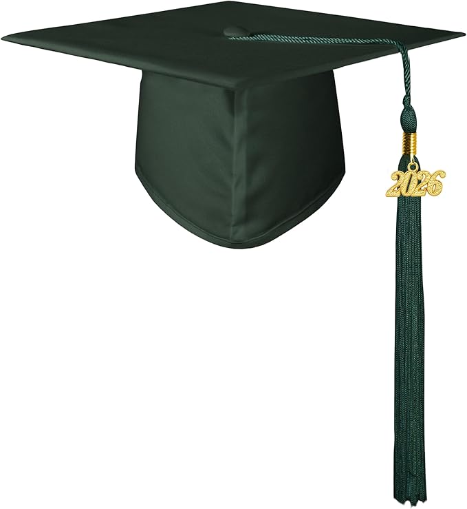GraduationMall Matte Graduation Cap with 2026 Tassel for High School & Bachelor