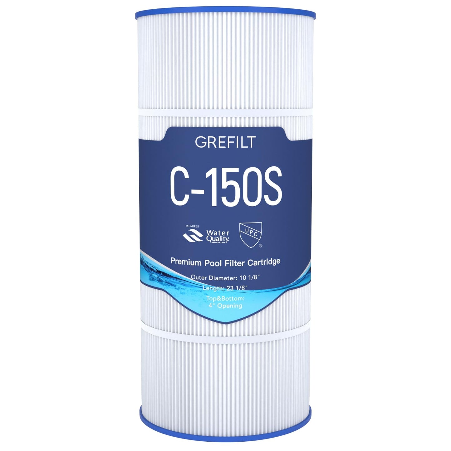 Grefilt C150S Pool Filter Cartridge, Compatible with Hayward CX150XRE, Hayward SwimClear C150S, Replaces Pleatco PA150S, Ultral-D4, 150 sq.ft