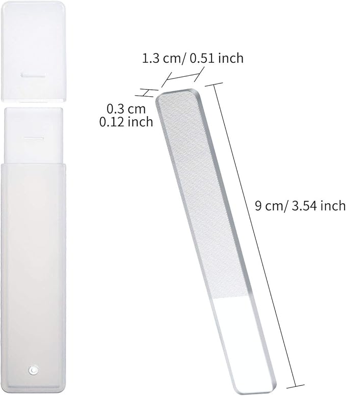 8 Pieces Nano Shiner Files Glass Natural Nail Files Crystal Shiner Buffer Polisher with Case for Natural Nails