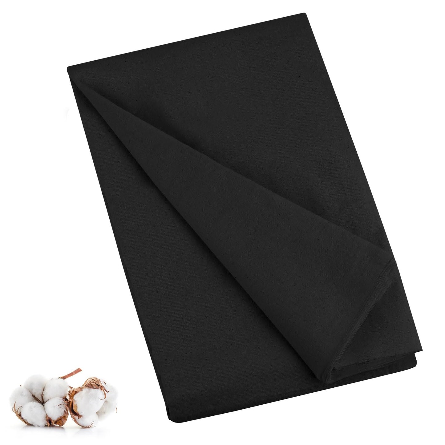 PEASUG 100% Cotton Muslin Fabric, 59 Inch X 5 Yards Muslin Linen Fabric by The Yard, Medium Weight Draping Fabrics Suitable for Sewing Embroidery, Garments, Crafts Material-Black