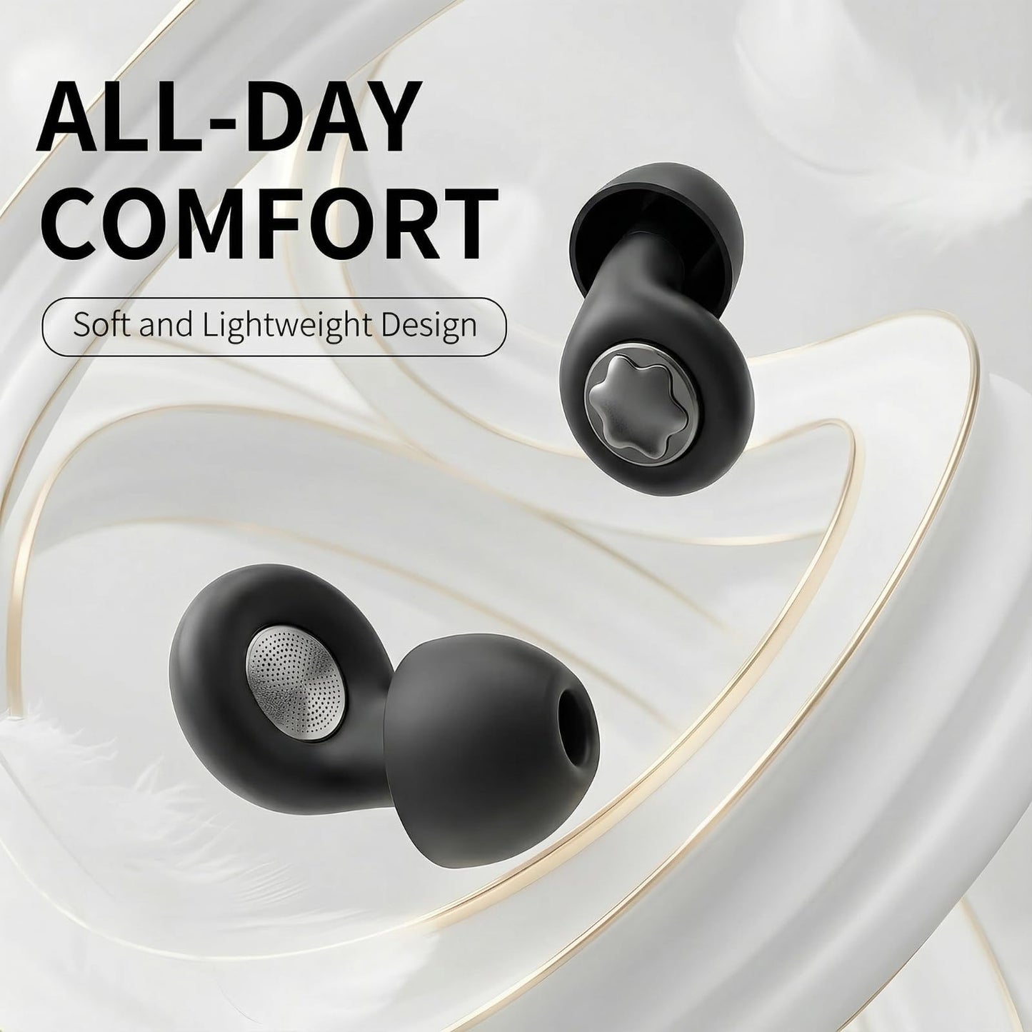 Ear Plugs for Sleeping 45DB Noise Cancelling: Ultra-Comfy Reusable Noise-Reducing Earplugs for Sleeping & Travel & Work Hearing Protection Earbuds with 8 Tips(XS,S, M, L Size)