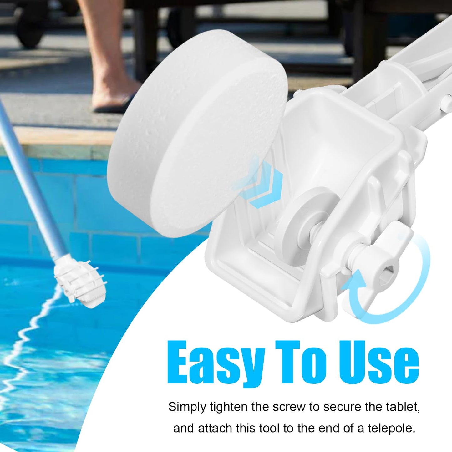 Pool Tab Holder Tablet Holder with EZ-Clip Handle for Pool Care