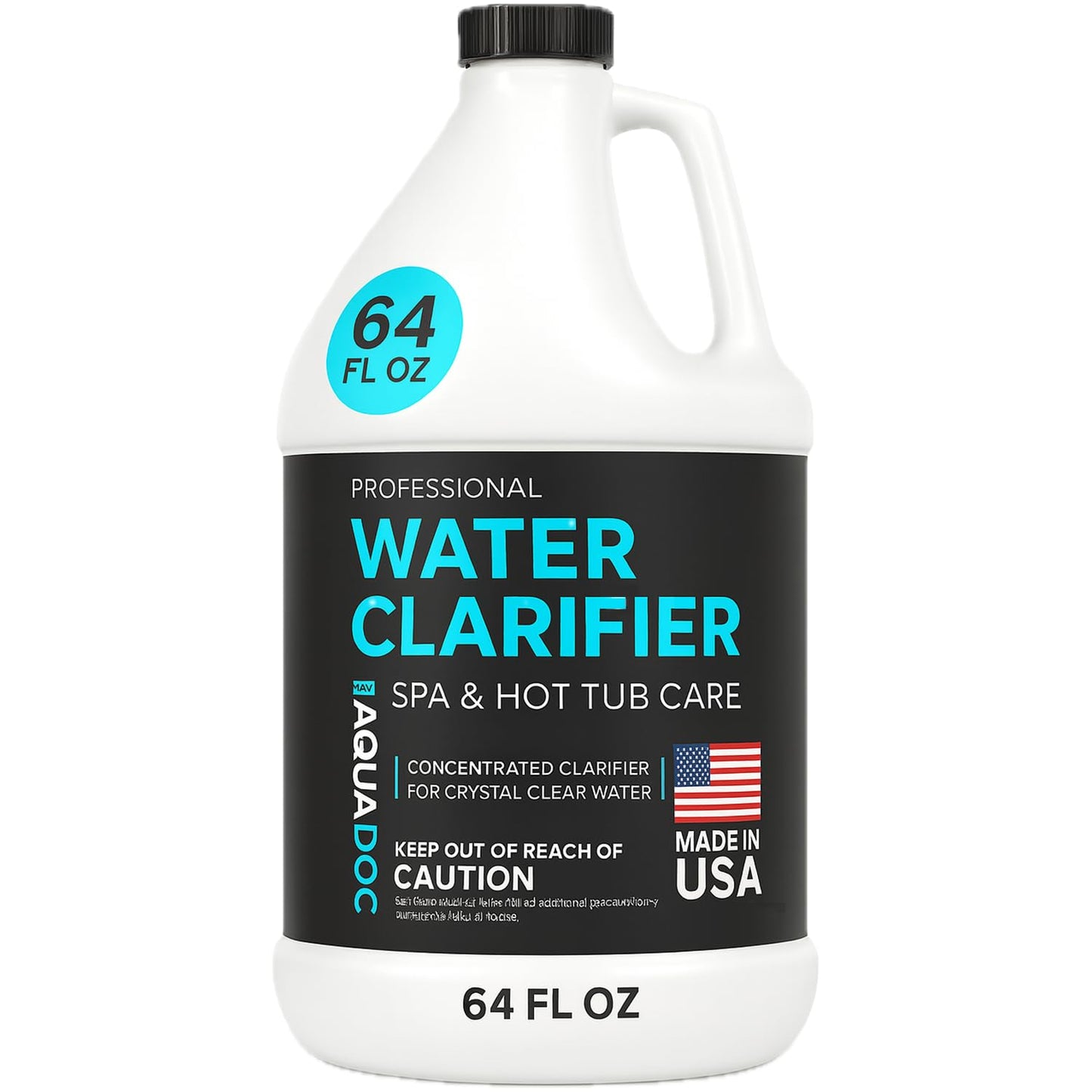 AquaDoc Spa Clarifier & Hot Tub Clarifier for Fast Acting Cloudy Water Treatment - 64oz - to Keep Your Spa Clear & Balanced - Made in USA