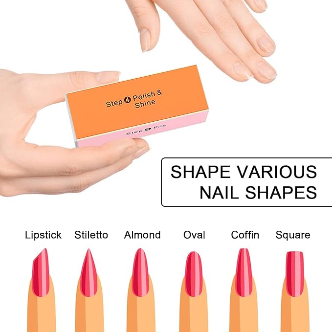 Soft 'N Style 4 Way Shiny Block / 4 Step Buffing Block Shine Nail Buffer 3 pcs