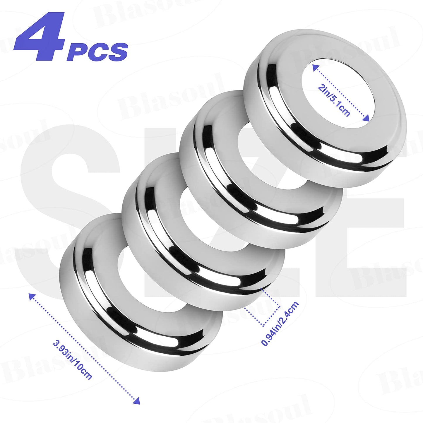 Universal Fit Pool Ladder Escutcheon Plates 4Pack,Blasoul Stainless Steel Cover Plate for 1.9" Inground Pool Handrail