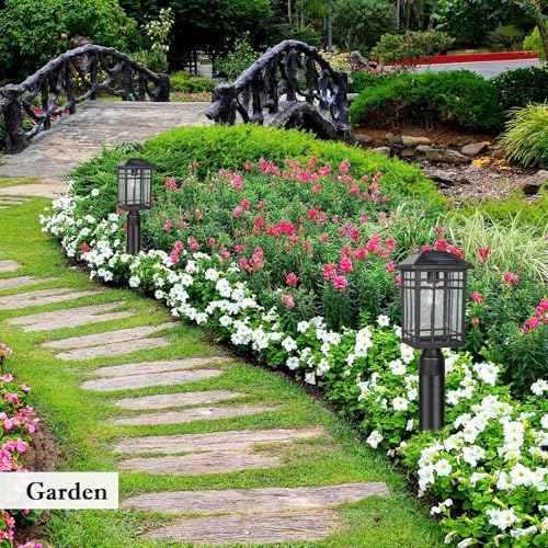 Solar Post Lights, Outdoor Post Lights Solar Powered, Waterproof Anti-Rust Black Post Lights with Seeded Glass, LED Solar Powered Lamp for Front Door, Porch, Garage, and Patio £¨Bulb Included£©SR018-P