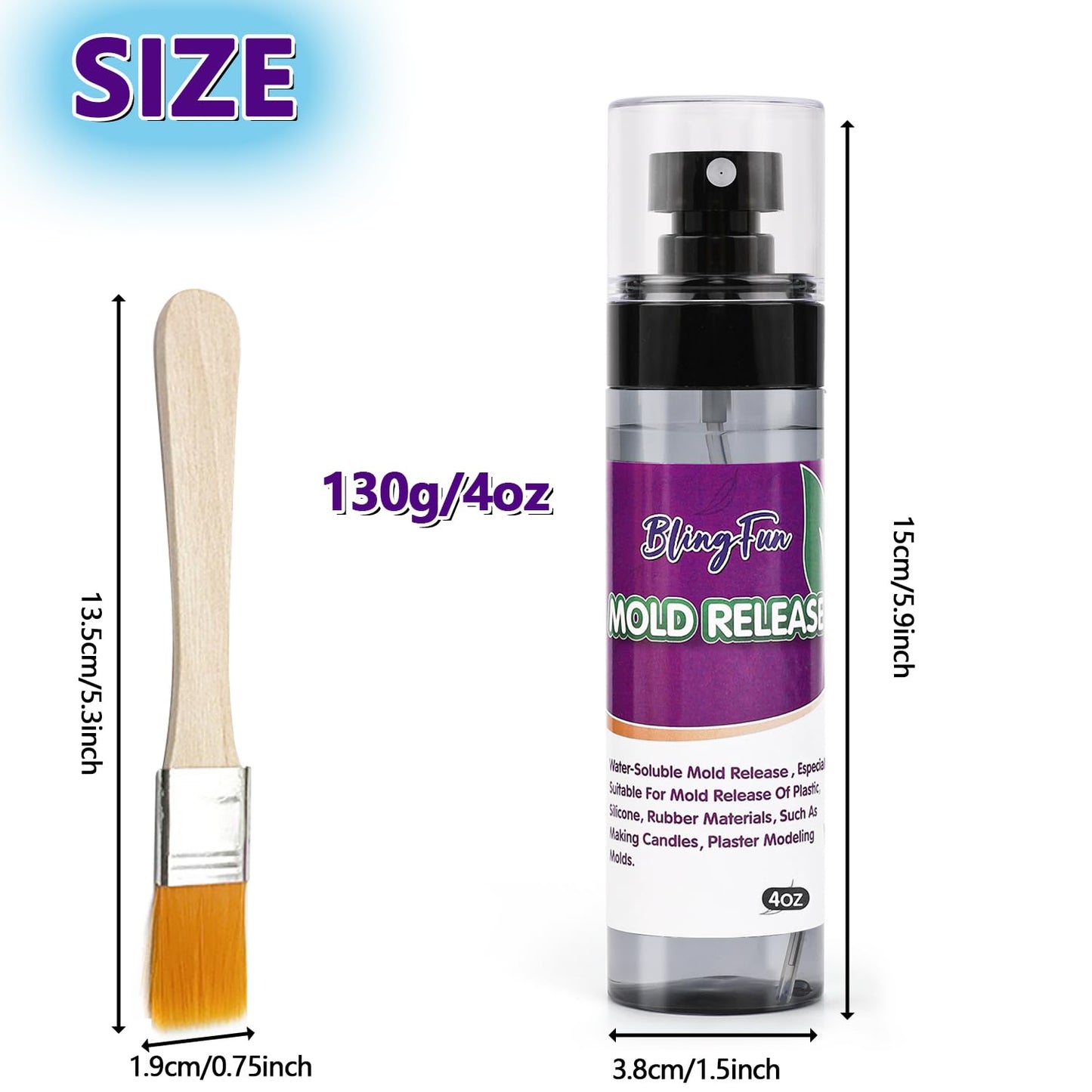 Pachsi 4Oz Mold Release Spray for Candle Making and Epoxy Resin, Fast-Drying Silicone Oil Releaser, Non-Stick Professional Mold Release Agent, Promotes Mold Longevity, Withstands High Temperature