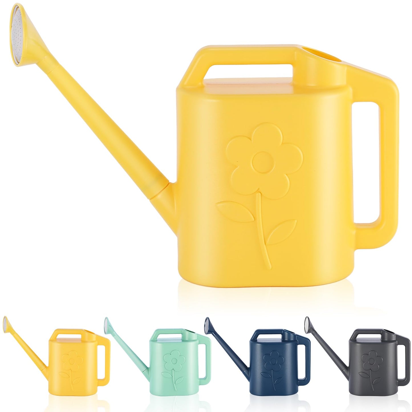 2 Gallon Watering Can for Indoor Plants, Garden Watering Cans for Outdoor Plant House Flower, Modern Plant Watering Can Large Long Spout with Sprinkler Head