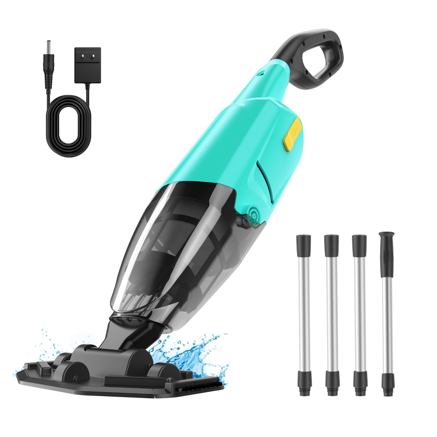 Handheld Pool Vacuum for Above Ground Pools,Cordless Pool Vacuum with Powerful Suction up to 18 gallons/min,Ideal for Leaves and Debris,Pool Vacuum Head for Pools Above Ground and Hot Tubs (Green)