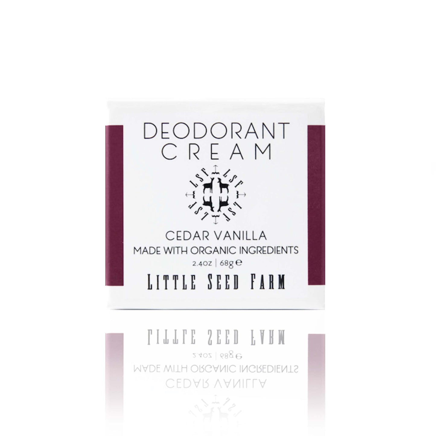 Little Seed Farm All Natural Deodorant Cream - Cedar Vanilla - Aluminum Free Deodorant for Women or Men, Net Wt. 2.4oz | 68g