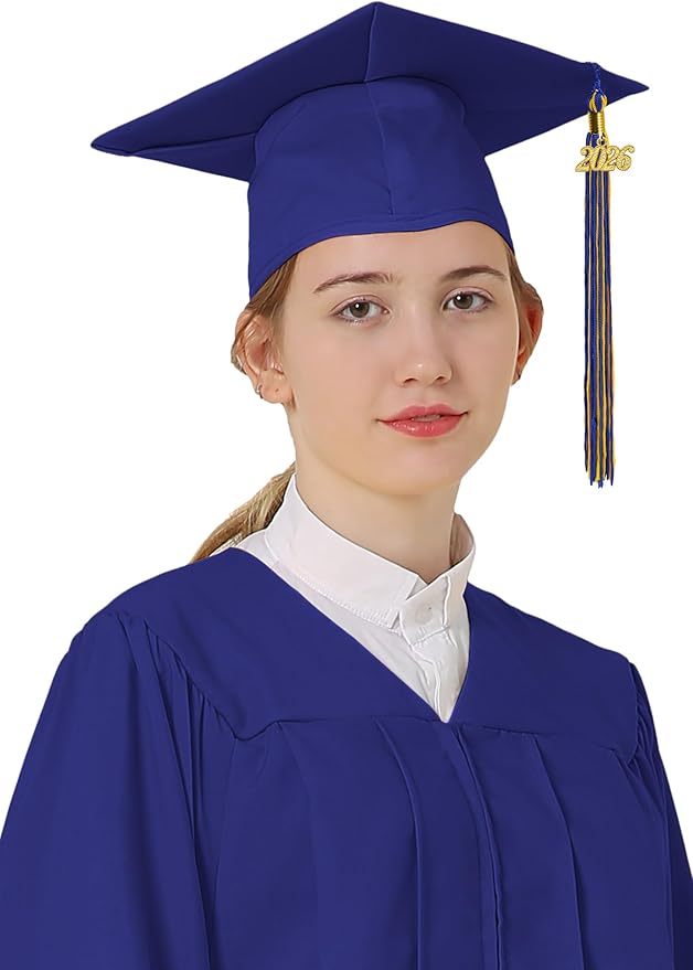 GraduatePro Matte Graduation Cap with 2026 Tassel for Adults High School and Bachelor Master 12 Colors