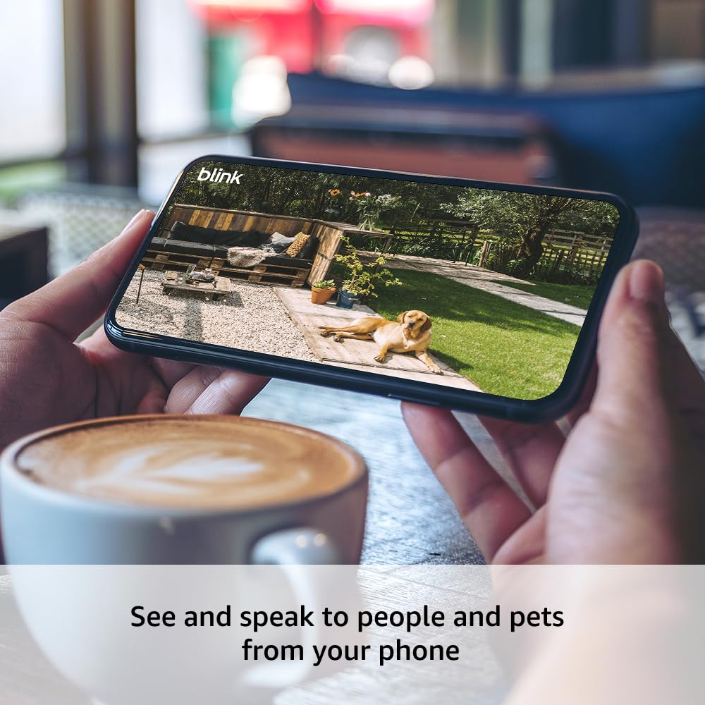 Blink Outdoor 4 + 1-Year Plus plan – Wireless smart security camera, two-year battery life, 1080p HD day and infrared night live view. Sync Module Core included – 2 camera system