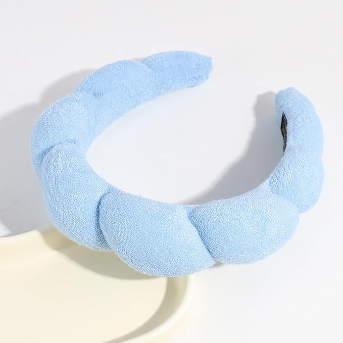 Spa Headbands for Washing Face Soft Puffy Bubble Headbands Wristband for Women Girls Makeup Skin Care Facial Beauty Shower Towel Hairband