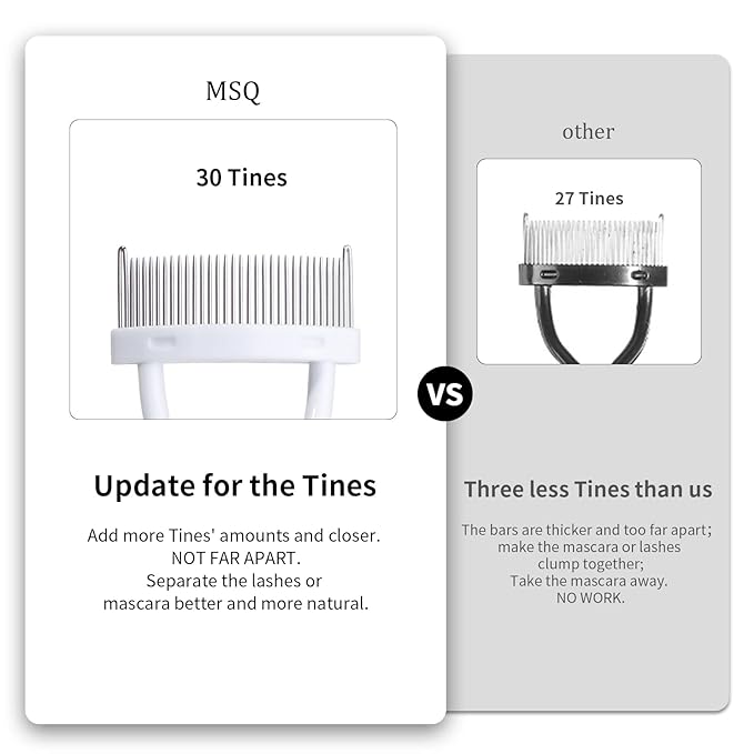 Eyelash Comb MSQ Eyelash Separator Mascara Applicator Eyelash Definer With Comb Cover Arc Designed Cosmetic Brushes Tool White (1PCS)