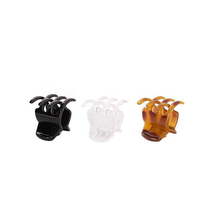 Goody Classic Claw Hair Clips - 6-Count, Clear, Brown and Black - 1/2 Claw Will Gently Keep Hair Secured In Place with a Long Lasting Hold, color may vary (Pack of 4)
