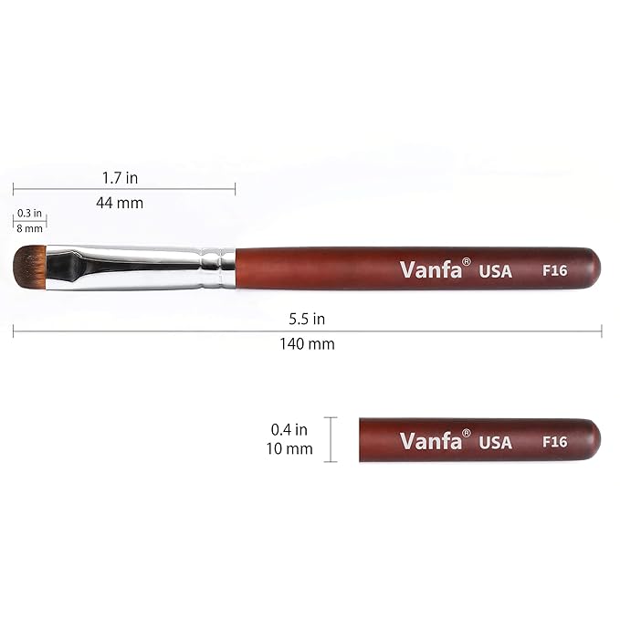 Vanfa French Brush for Nails, Clean up brush for Gel Nail Polish (F16 - Pack of 3)