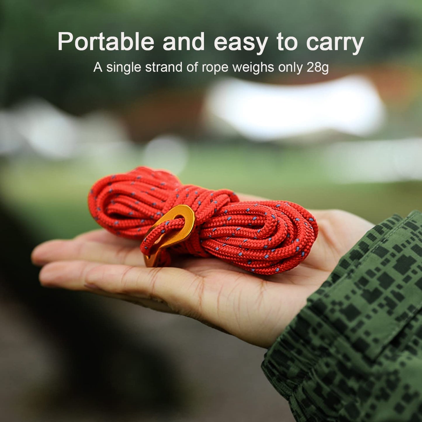 Smithok 8 Pack 4mm Guy Lines Ultralight Tent Cords with Aluminum Adjuster Tensioner Outdoor Camping Guylines Ropes for Tent Tarp,Camping,Hiking Backpacking (Green)