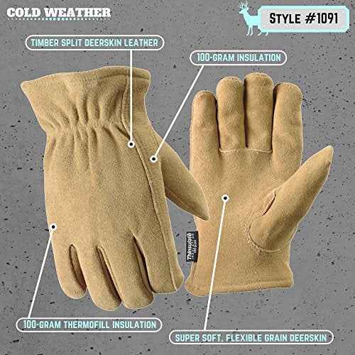 Wells Lamont Men's Thinsulate Deerskin Winter Gloves, Medium (1091)