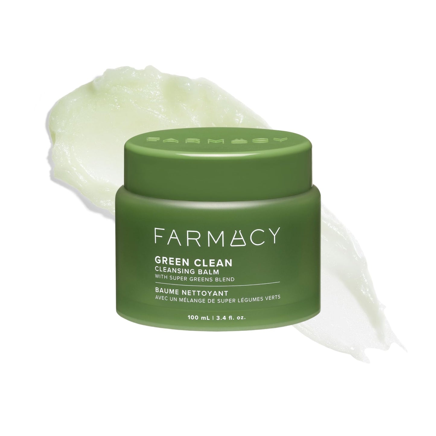 Farmacy Makeup Remover Cleansing Balm - Green Clean Waterproof Makeup Remover Balm + Oil Cleanser for Face - Gently Melts Make Up + SPF - Hydrates + Softens Skin with Super Greens + Papaya (100ml)